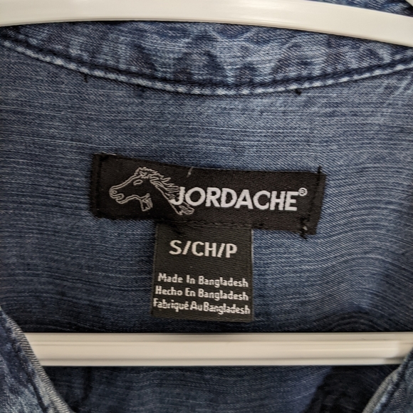 Jordache Denim Shirt Dress size S, Denim Braid Belt, Button Front - Picture 4 of 13